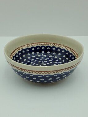 Polish Pottery Peacock Americana Soup Cereal All Purpose Bowl